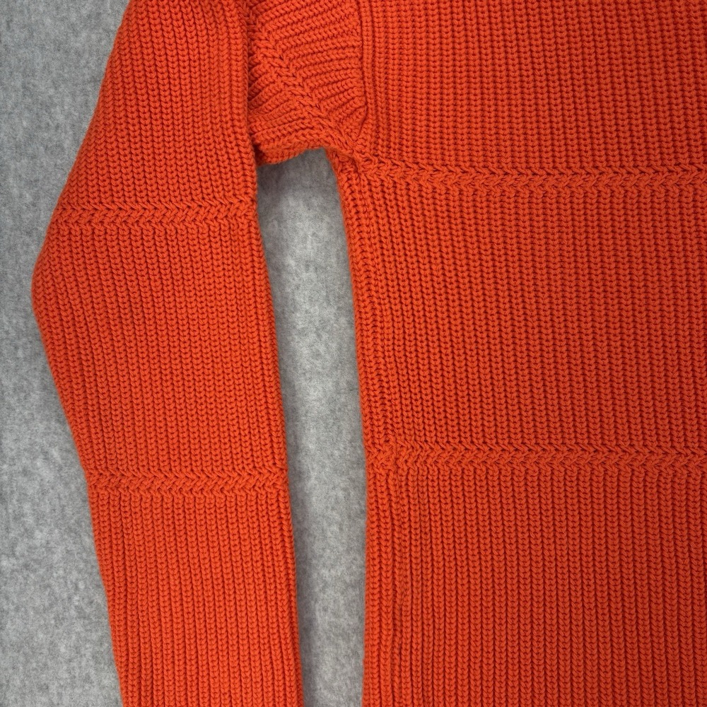 Talbots Orange Textured Knit Sweater S Pima Cotton Boxy Casual Spring Timeless - Picture 5 of 8